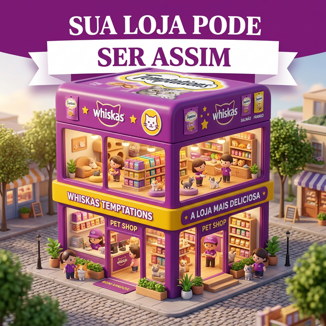 Pet shop miniatura 3D estilo Whiskas