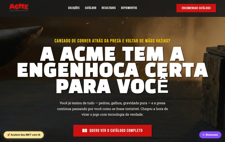 Landing page demonstrativa da ACME gerada com as ESC Skills