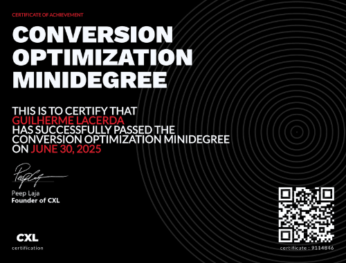 Certificado CXL Conversion Optimization Minidegree