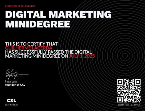 Certificado CXL Digital Marketing Minidegree