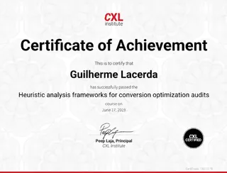 Certificado de conclusão CXL