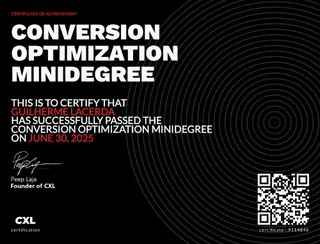 Certificado CXL Conversion Optimization Minidegree