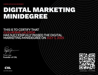 Certificado CXL Digital Marketing Minidegree