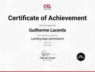 Certificado de conclusão CXL