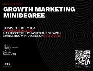 Certificado CXL Growth Marketing Minidegree